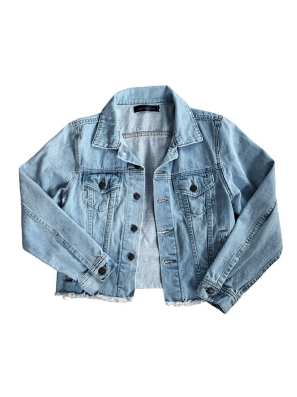 White Fox Boutique Cropped Denim Jean Jacket